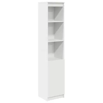 vidaXL Visoka omara bel 37,5x35x180 cm inženirski les