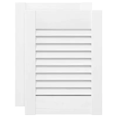 vidaXL Vrata za omarico z letvicami 2 kosa bela 39,5x29,5 cm