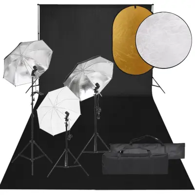 The Living Store Komplet za foto studio z lučmi, ozadjem in odbojnikom - Komplet Za Foto Studio
