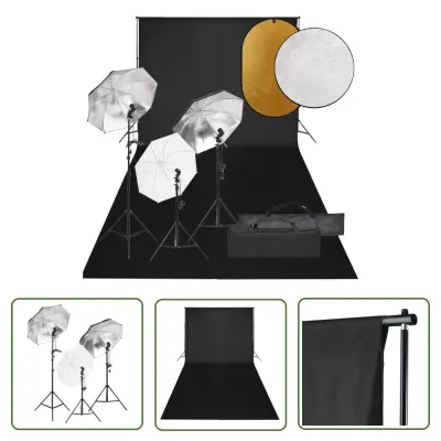 The Living Store Komplet za foto studio z lučmi, ozadjem in odbojnikom - Komplet Za Foto Studio