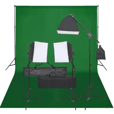 The Living Store Komplet za foto studio z lučmi in ozadjem - Komplet Za Foto Studio