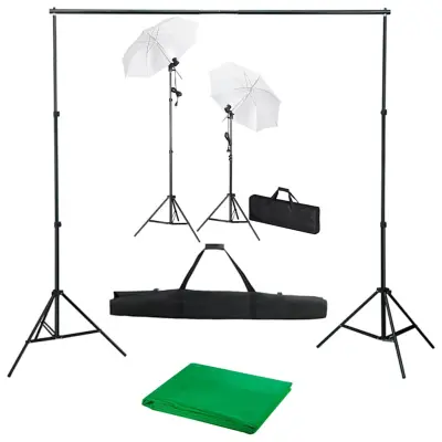 The Living Store Komplet za fotografski studio z ozadjem, svetilkami in dežniki - Studijski Komplet