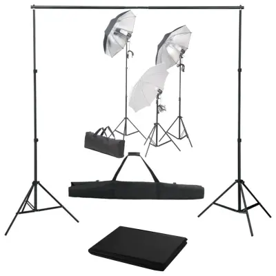 The Living Store Fotografski studijski komplet s svetilkami in ozadjem - Studijski Komplet