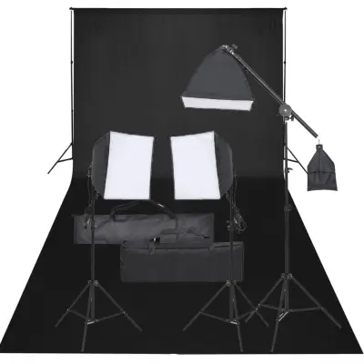 The Living Store Komplet za foto studio z lučmi in ozadjem - Komplet Za Foto Studio