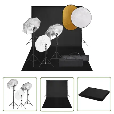 The Living Store Komplet za foto studio z lučmi, ozadjem in odbojnikom - Komplet Za Foto Studio