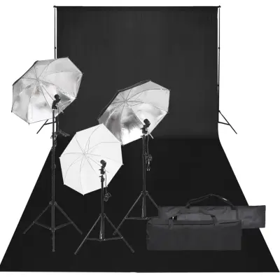 The Living Store Komplet za foto studio z lučmi in ozadjem - Komplet Za Foto Studio
