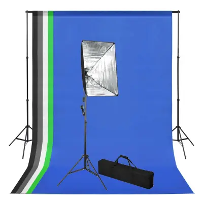 The Living Store Komplet za fotografski studio z ozadjem in s mehčalno lučjo - Studijski Komplet