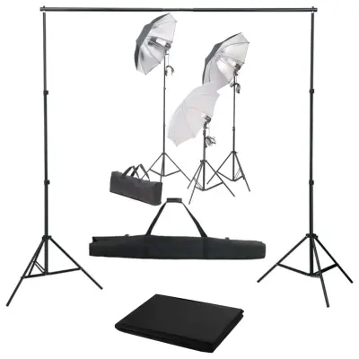 The Living Store Fotografski studijski komplet s svetilkami in ozadjem - Studijski Komplet