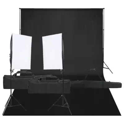 The Living Store Komplet za foto studio z lučmi in ozadjem - Komplet Za Foto Studio