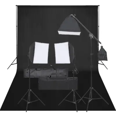 The Living Store Komplet za foto studio z lučmi in ozadjem - Komplet Za Foto Studio