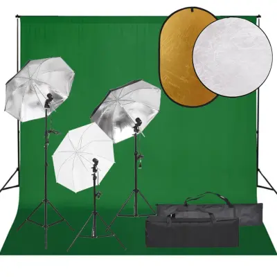 The Living Store Komplet za foto studio z lučmi, ozadjem in odbojnikom - Komplet Za Foto Studio