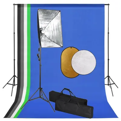 The Living Store Foto studijski komplet s softboxi, ozadjem in odbojnikom - Studijski Komplet