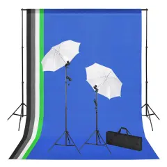 The Living Store Komplet za fotografski studio z ozadji, svetilkami in dežniki - Studijski Komplet