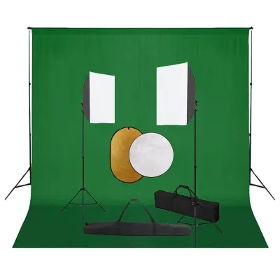 The Living Store Foto studijski komplet s softboxi, ozadjem in odbojnikom - Studijski Komplet