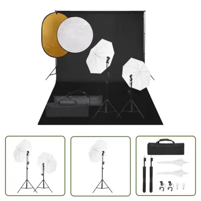 The Living Store Komplet za foto studio z lučmi, ozadjem in odbojnikom - Komplet Za Foto Studio