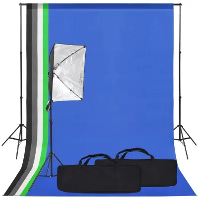The Living Store Komplet za foto studio s softbox lučjo in ozadjem - Komplet Za Foto Studio