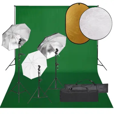 The Living Store Komplet za foto studio z lučmi, ozadjem in odbojnikom - Komplet Za Foto Studio
