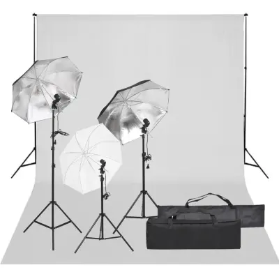 The Living Store Komplet za foto studio z lučmi in ozadjem - Komplet Za Foto Studio