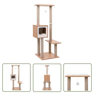 The Living Store Mačje drevo s praskalniki iz sisala 129 cm - Mačje Drevo