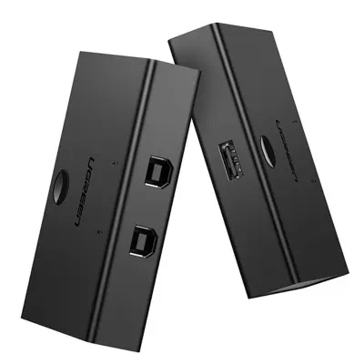 Preklopni adapter preklopni adapter 2x USB-B - USB-A - črn