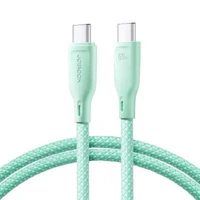 USB-C kabel 60 W za hitri prenos Večbarvna serija 1 m zelena
