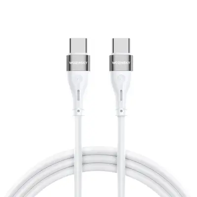 Vzdržljiv gibljiv kabel USB-C - USB-C PD 65W 1m bel