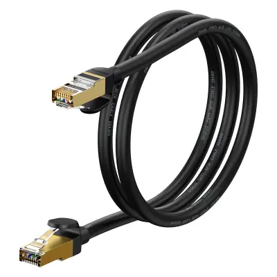 Hitri RJ45 CAT 7 10Gbps patch cord mrežni kabel 1m - črn