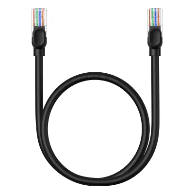 Kabel Ethernet mrežni kabel Cat 5 RJ-45 1000Mb/s sukani par 0,5m črn
