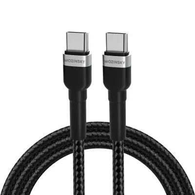 Pleten kabel USB-C - USB-C PD 65W 2m črn