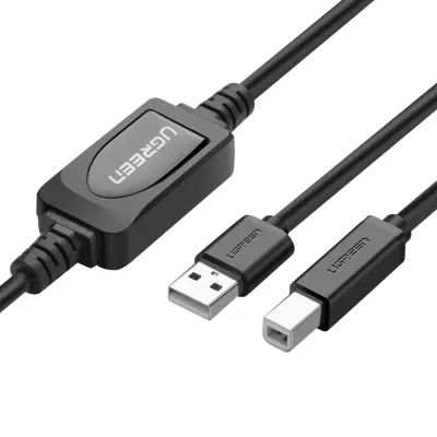 Kabel za tiskalnik, skener, USB-B - USB-A 2.0, 15 m, črn
