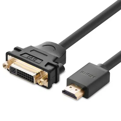 Kabelski adapter adapter DVI ženski - HDMI moški 22 cm črn