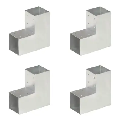 vidaXL Spojniki za stebre 4 kosi L oblike pocinkana kovina 91x91 mm