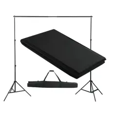 vidaXL Podporni sistem za ozadje 300 x 300 cm črne barve