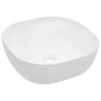 vidaXL Umivalnik 42,5x42,5x14,5 cm keramičen bel