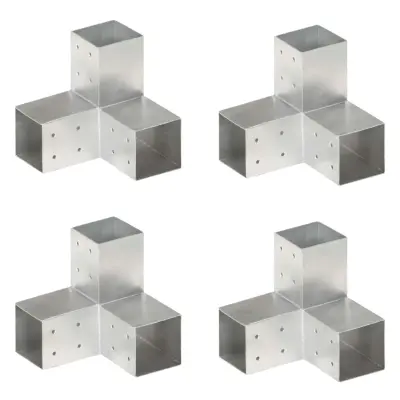 vidaXL Spojniki za stebre 4 kosi Y oblike pocinkana kovina 81x81 mm