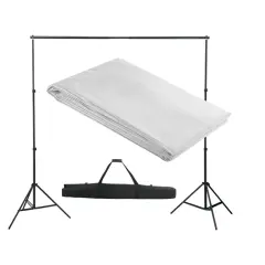 vidaXL Podporni sistem za ozadje 300 x 300 cm bele barve