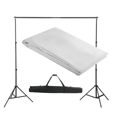 vidaXL Podporni sistem za ozadje 300 x 300 cm bele barve