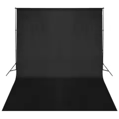 vidaXL Podporni sistem za ozadje 500 x 300 cm črne barve