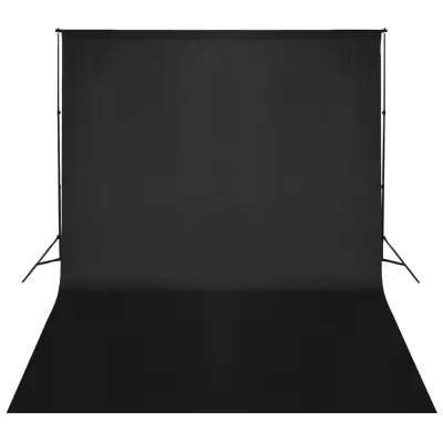 vidaXL Podporni sistem za ozadje 500 x 300 cm črne barve