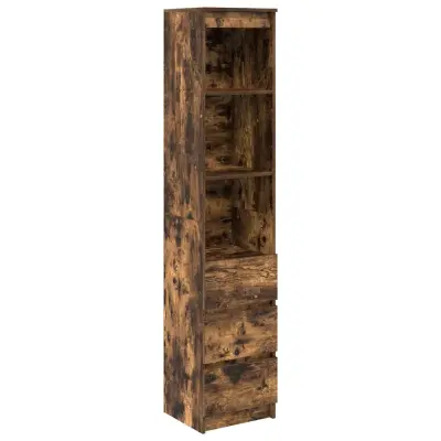 vidaXL Visoka omara dimljen hrast 37,5x35x180 cm inženirski les