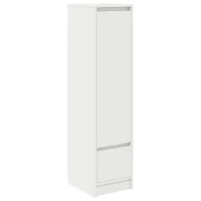 vidaXL Visoka omara bel 29,5x34x119,5 cm inženirski les