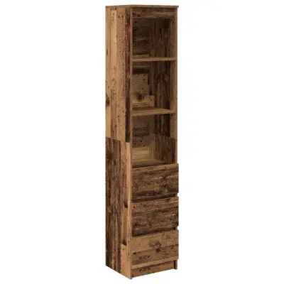 vidaXL Visoka omara starinski les 37,5x35x180 cm inženirski les
