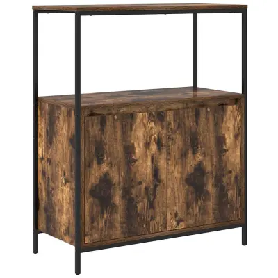 vidaXL Kopalniška omarica s policami dimljen hrast 76,5x35x95 cm