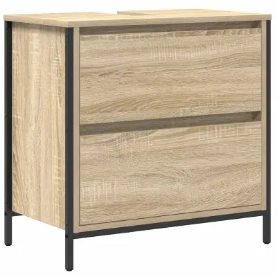 vidaXL Kopalniška omarica s predali sonoma hrast 60x34,5x60 cm