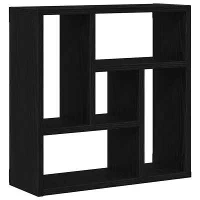 vidaXL Stenska polica črna hrast 45x16x45 cm inž. les