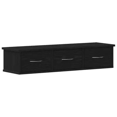 vidaXL Stenska omara črna hrast 88x26x18,5 cm Inženirski les