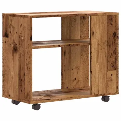 vidaXL Stranska miza Old Wood 70x35x55 cm Inženirski les