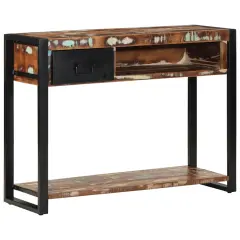 vidaXL Konzolna miza Multicolor 100x35x75 cm masivni les obnovljen