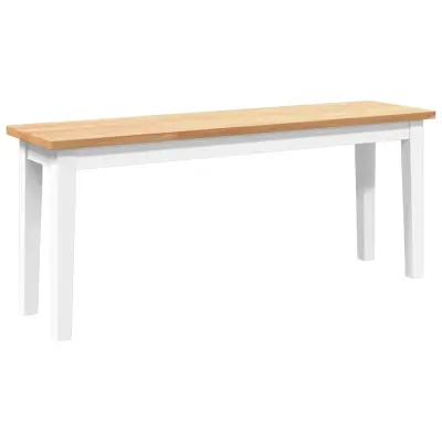 vidaXL klop 110 cm Bela masivna lesena guma