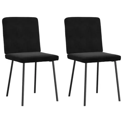 vidaXL Jedilni stoli 2 kosa črn žamet